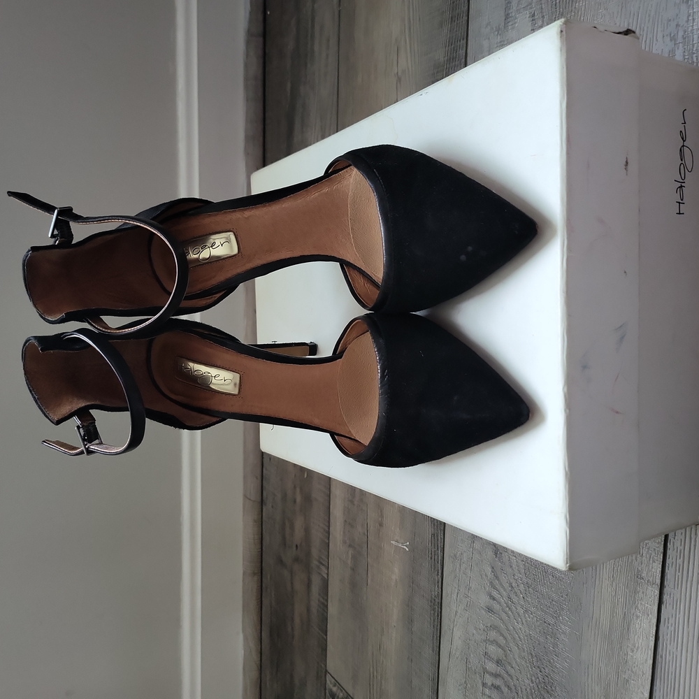 Suede Ankle Strap Stiletto